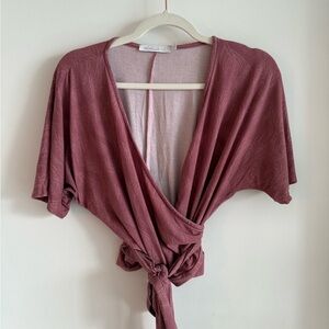 Kūlua Lauhala Wrap Shirt in Mauve